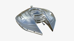 3D Alien Spaceship UFO D02 Aluminum - Sci Fi Spacecraft Design