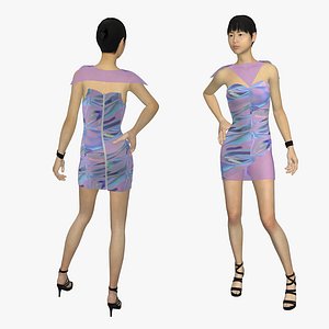 3D Hologram dress  Marvelous Designer or Clo3D ZPRJ model