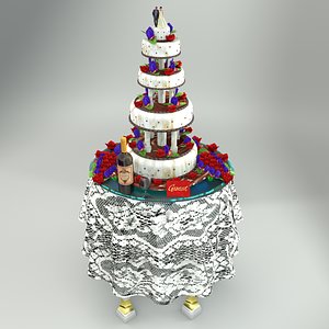 3D model chocorose wedding cake
