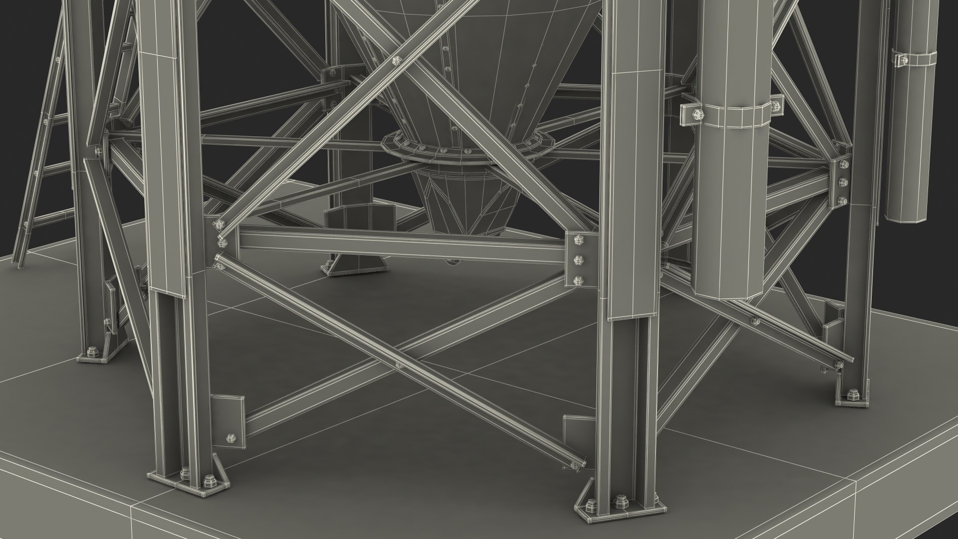 Galvanized Feed Storage Bin 3D model TurboSquid 1808593