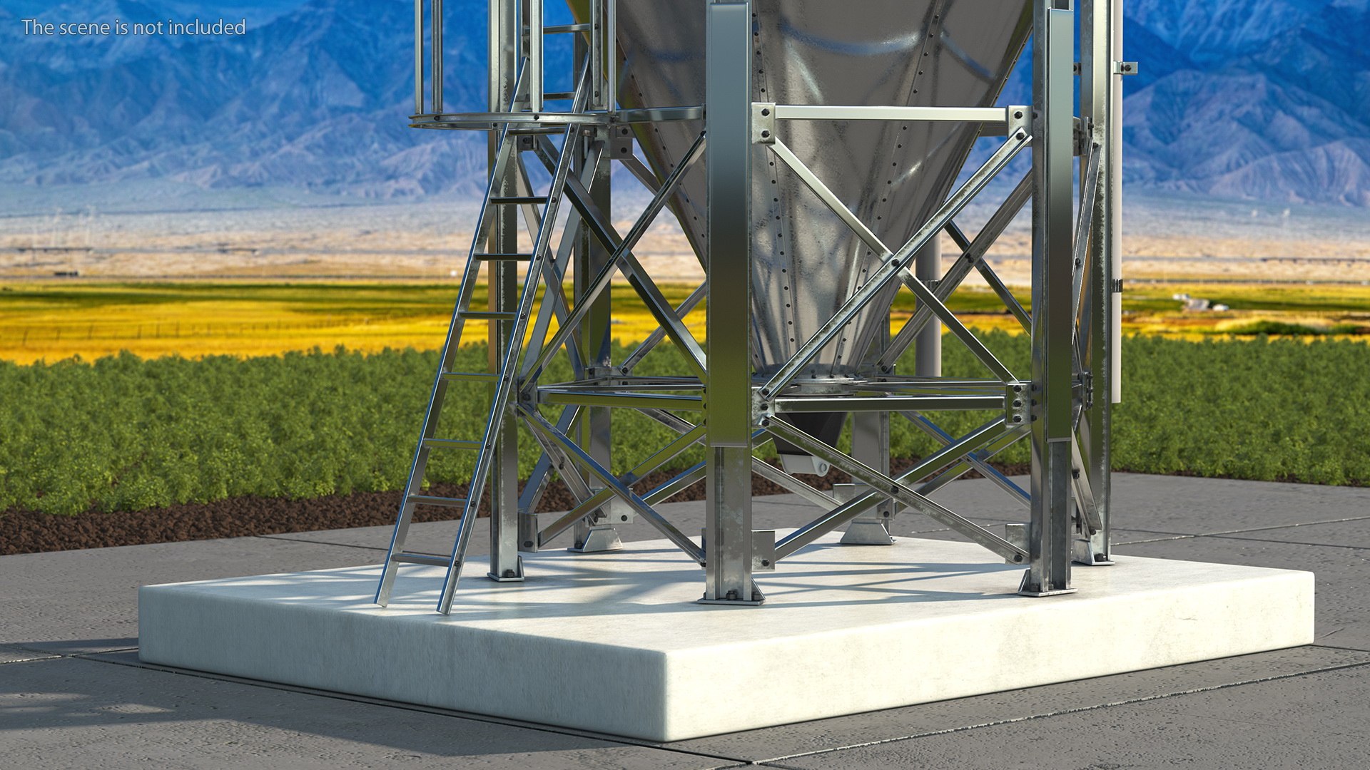 Galvanized Feed Storage Bin 3D model TurboSquid 1808593