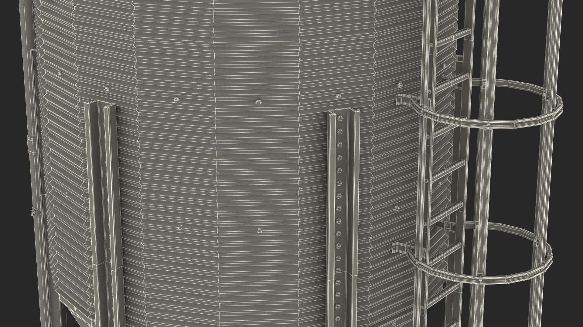 Galvanized Feed Storage Bin 3D model TurboSquid 1808593