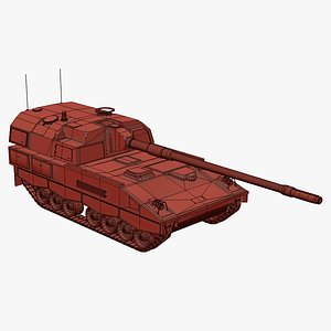3D model Howitzer Tank Inspired by Panzerhaubitze 2000