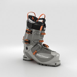 ski boot black 3D model