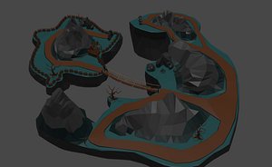 3D LOW POLY RUINED ENVIRONMENT model