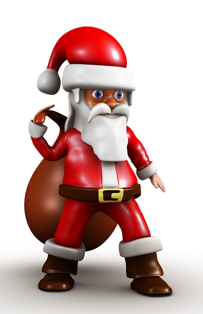 santa claus cartoon 3d model