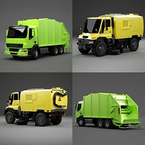 3dsmax sweeper truck garbage