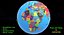 3D geopolitical earth globe states