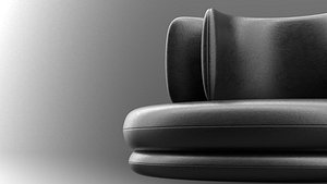 Leather Easy Sofa Pouf 3D model