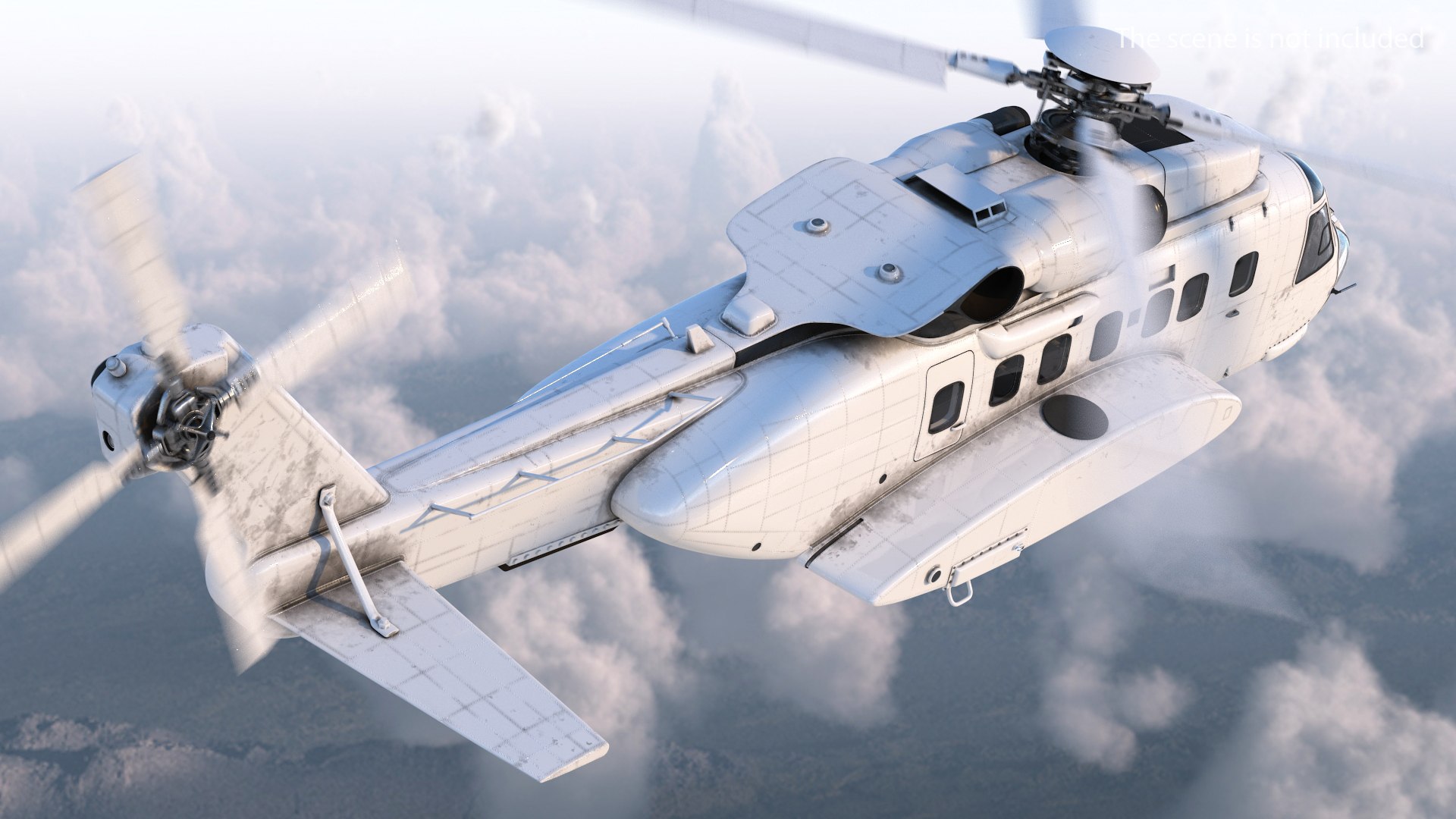 Civil Helicopter Generic Rigged 3D model preview