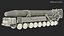 Hwasong-15 Transporter Erector Vehicle with Intercontinental Ballistic Missile Clean Rigged
