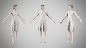Dress 23 Pastel Confetti Abstract 3D