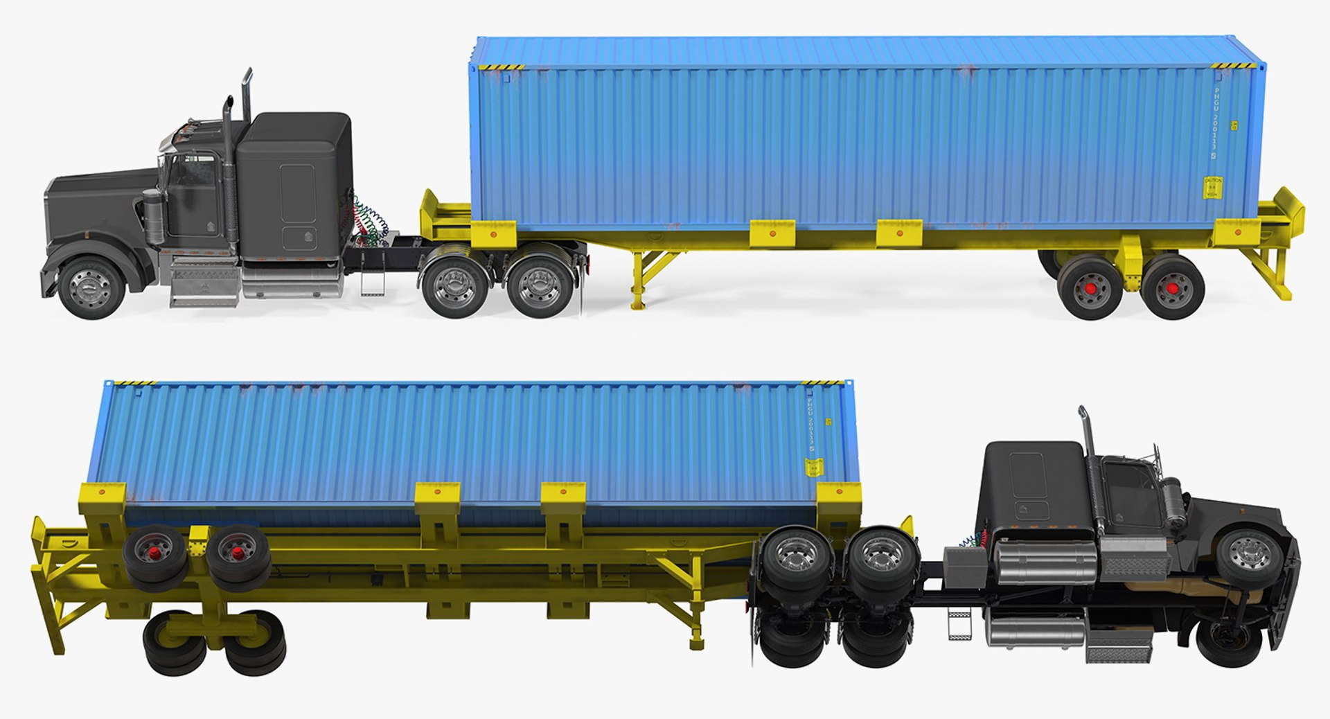 Container Cargo Trailer Truck 3D - TurboSquid 1368488