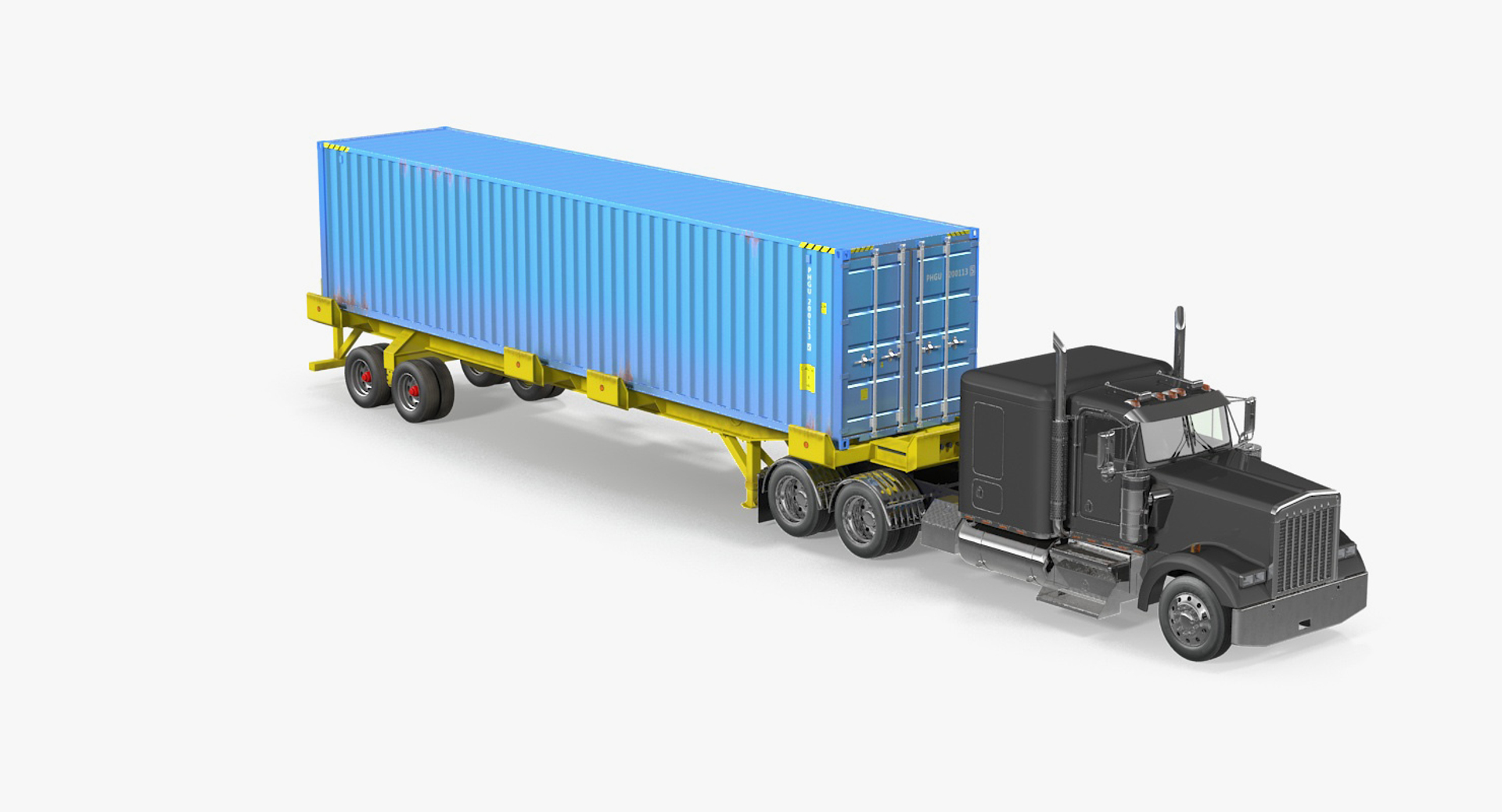 Container Cargo Trailer Truck 3D - TurboSquid 1368488