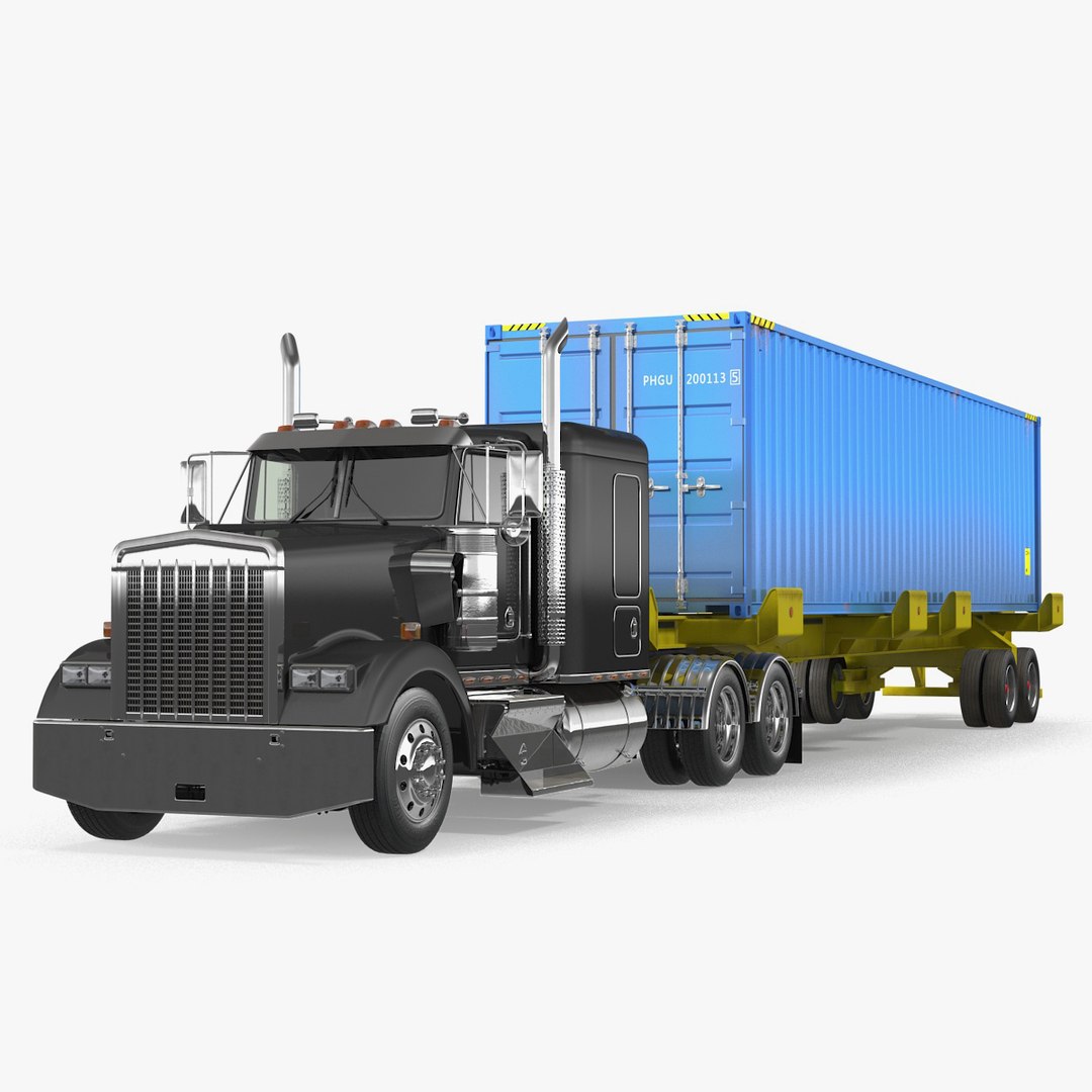 Container Cargo Trailer Truck 3D model preview