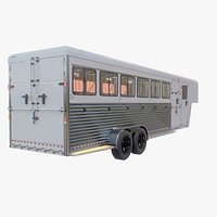 Gooseneck Horse Trailer Rigged Midpoly