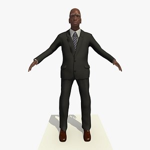 3d old african male man model