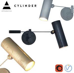 3D cylinder swing arm sconce