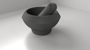 stone mortar pestle 3D model