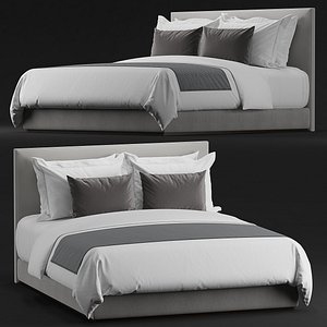 Bed for hotel guestroom 3D