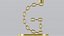3D Alphabet G Gold Chain Candleholder 3D Model True PBR Renders Zero Cleanup UVs 4K PBR Textures model