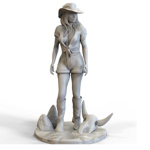 westen girl sculpture 3D