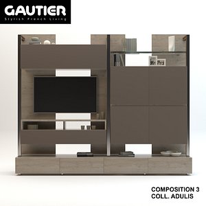 3D tv stand furniture gautier