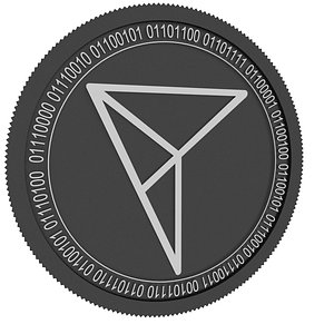 3D pitch black coin model