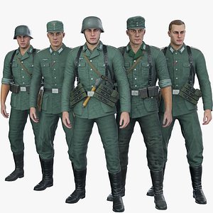 3D German soldier World war 2 model