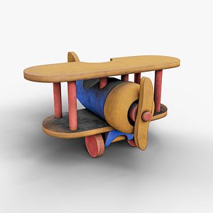 Wooden Old Airplane Toy 3D model
