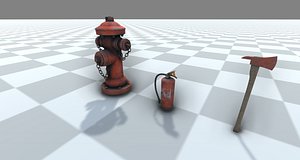 3D Firefighter Set model