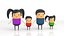 Cartoon Characters 3d / Style "Pebble" / Set "Family"