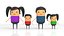 Cartoon Characters 3d / Style "Pebble" / Set "Family"