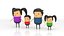 Cartoon Characters 3d / Style "Pebble" / Set "Family"