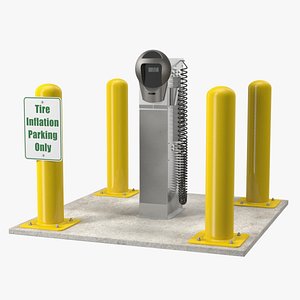 Self Service Tire Air Station Pillar 3D
