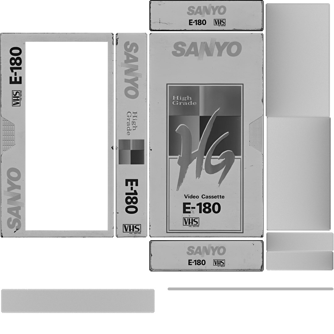 VHS Sanyo HG E-180 model https://p.turbosquid.com/ts-thumb/yA/muglsZ/31/sanyohge180_roughness/png/1790098074/1920x1080/fit_q87/ee4eb5981035e257816b0673b852b353b84a0516/sanyohge180_roughness.jpg