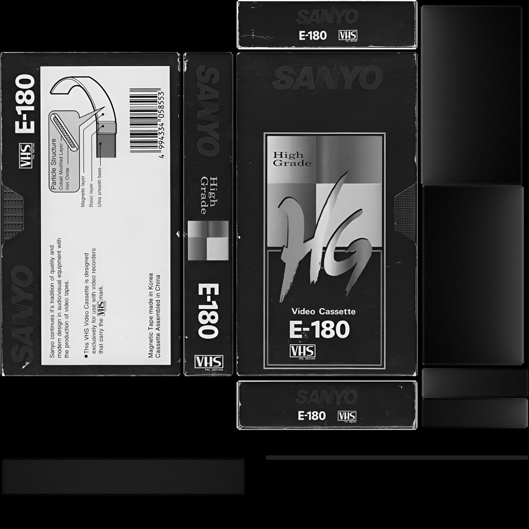 VHS Sanyo HG E-180 model https://p.turbosquid.com/ts-thumb/yA/muglsZ/bq/sanyohge180_metalness/png/1790098073/1920x1080/fit_q87/af49efd7b616be6b7b963525376e88ce789f7a5f/sanyohge180_metalness.jpg