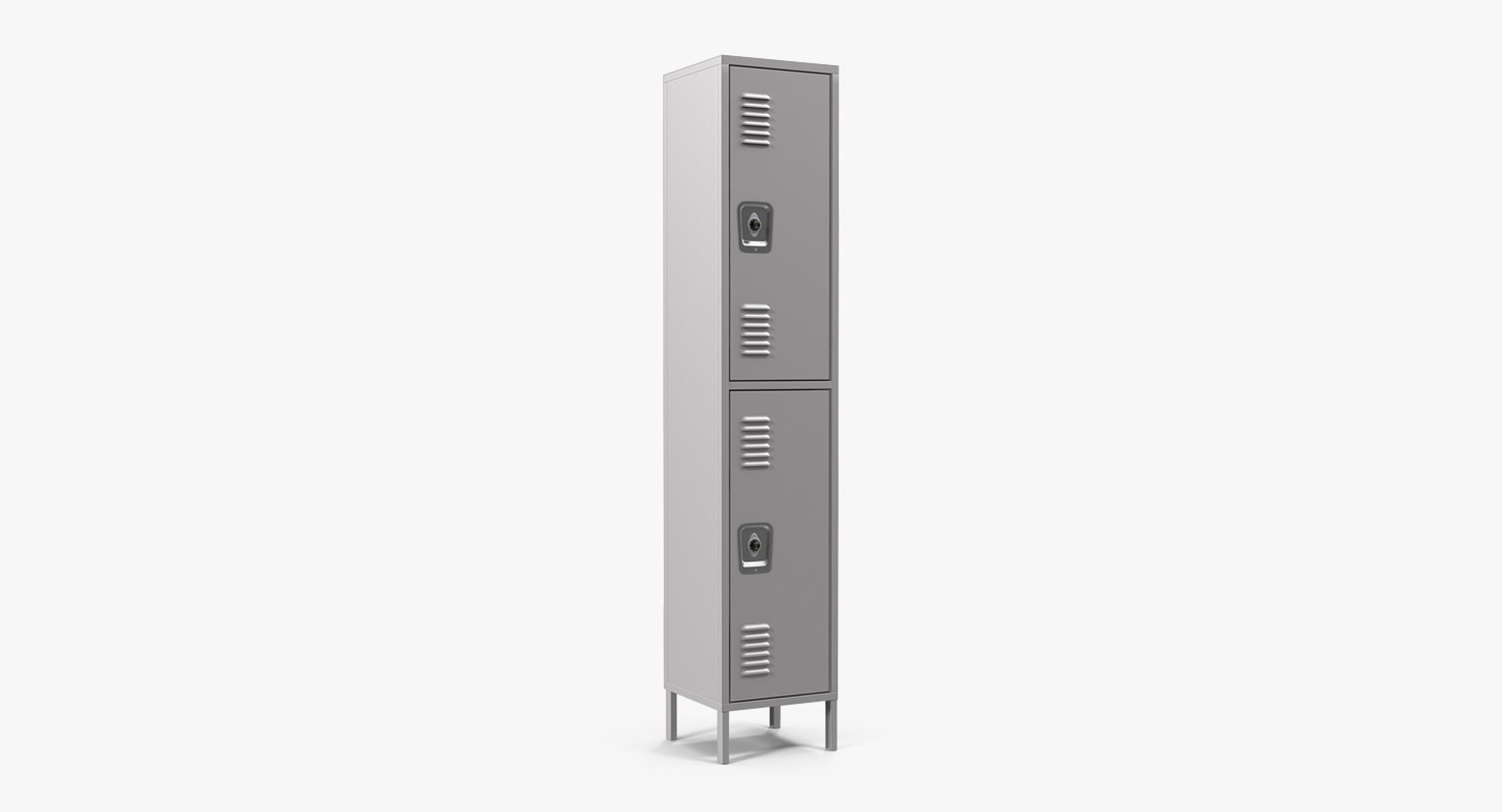 Double Tier Steel Lockers 3D model preview