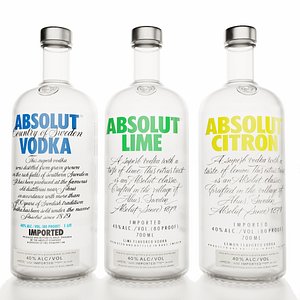 Absolut Vodka Bottles Lime Citron Alcohol