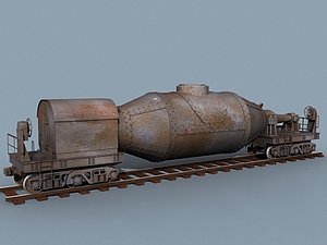 3d model torpedo car railroad