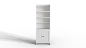 3D HAUGA High Cabinet with 2 Doors White 3D model