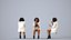 Basics0693 - A set containing 5 models of male and female adults sitting in casual attire