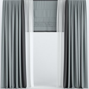 3D curtains roman tulle