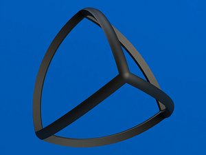 Wireframe Shape Reuleaux Tetrahedron 3D
