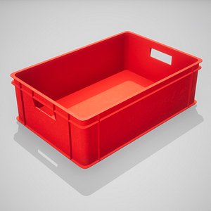 plastic stacking box red 3D model
