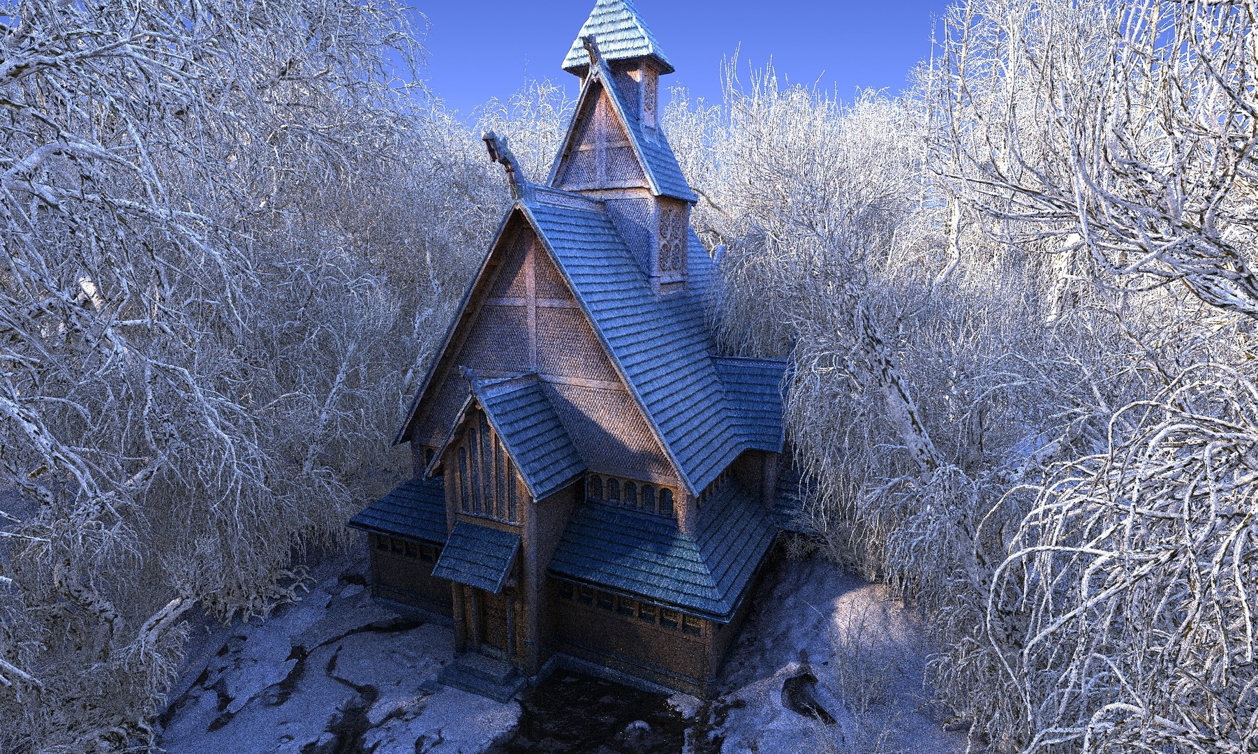 3d Winter Vikings Temple Model Turbosquid 1918730