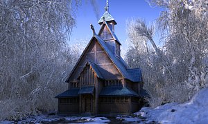 3D Winter Vikings Temple model