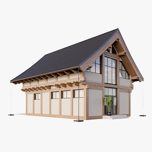 Asian Style Cottage House 2 3D model