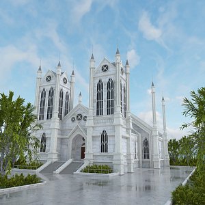 3D model church scene