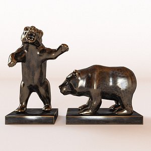 3d model 2 bear s figure